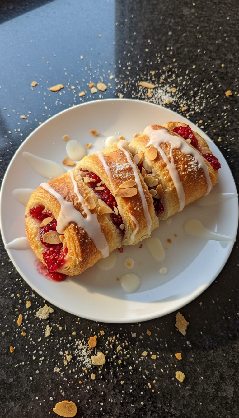 Raspberry Almond Croissant Roll