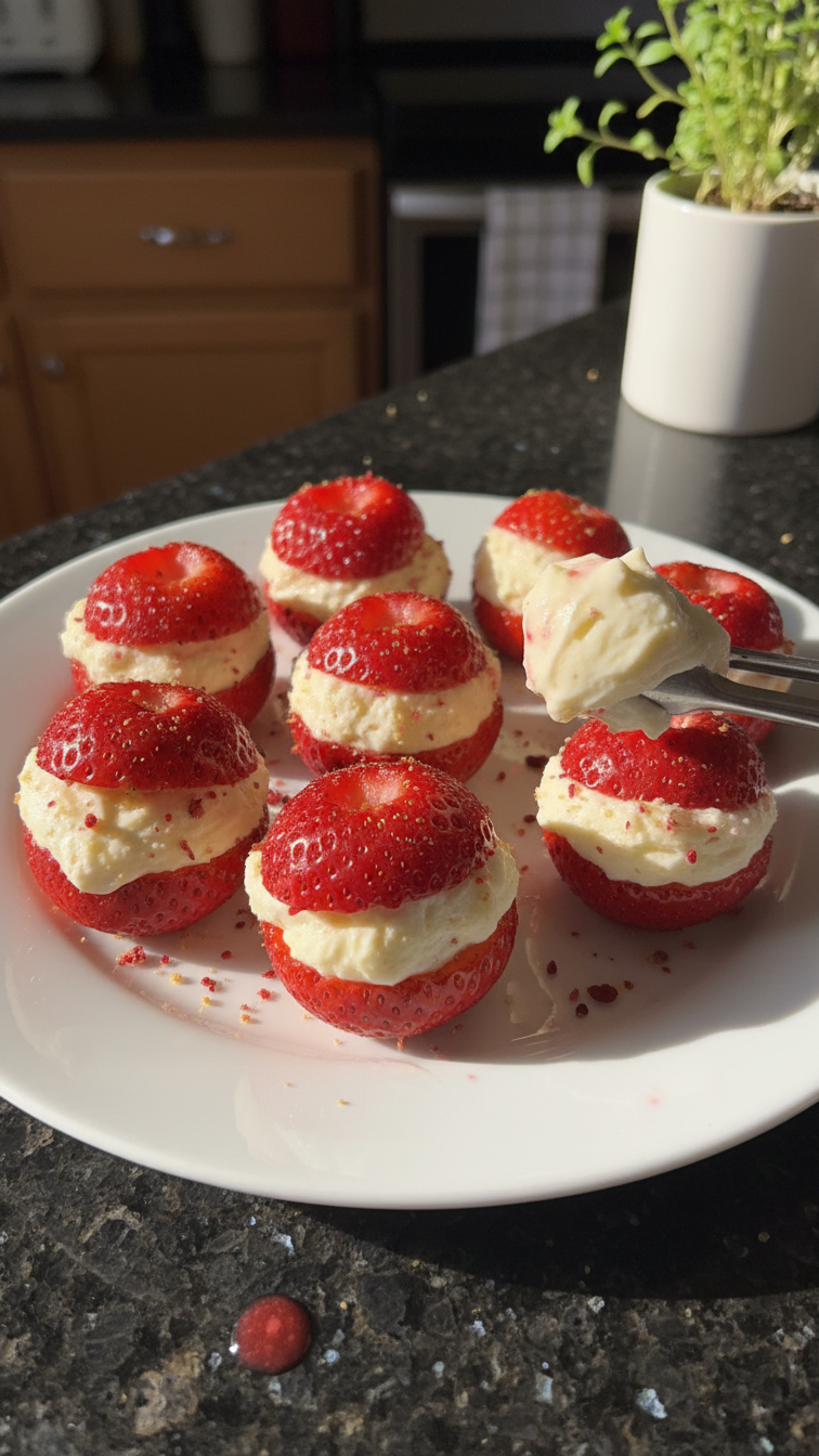 Sweetheart Cheesecake Stuffed Strawberries