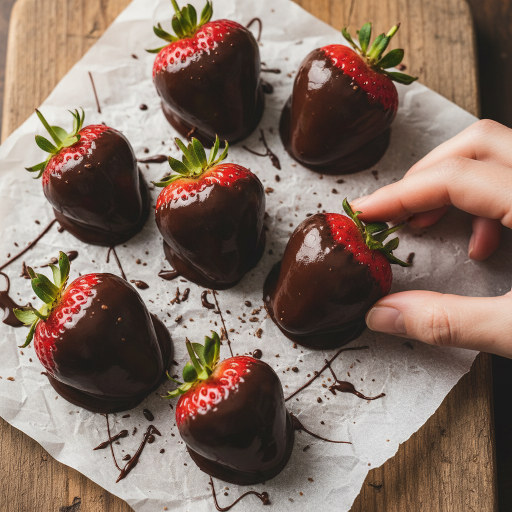Dark Chocolate-Dipped Strawberries