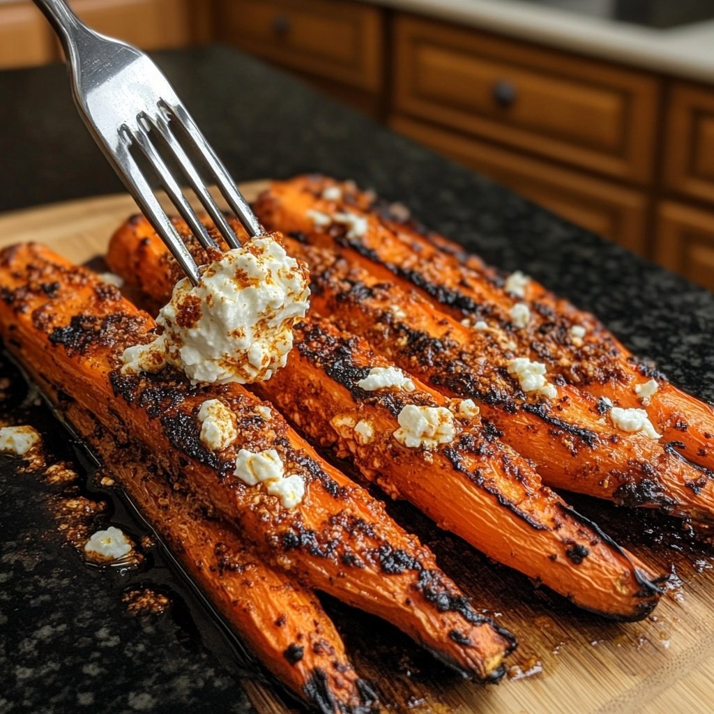 Roasted Carrots with Harissa and Whipped Feta
