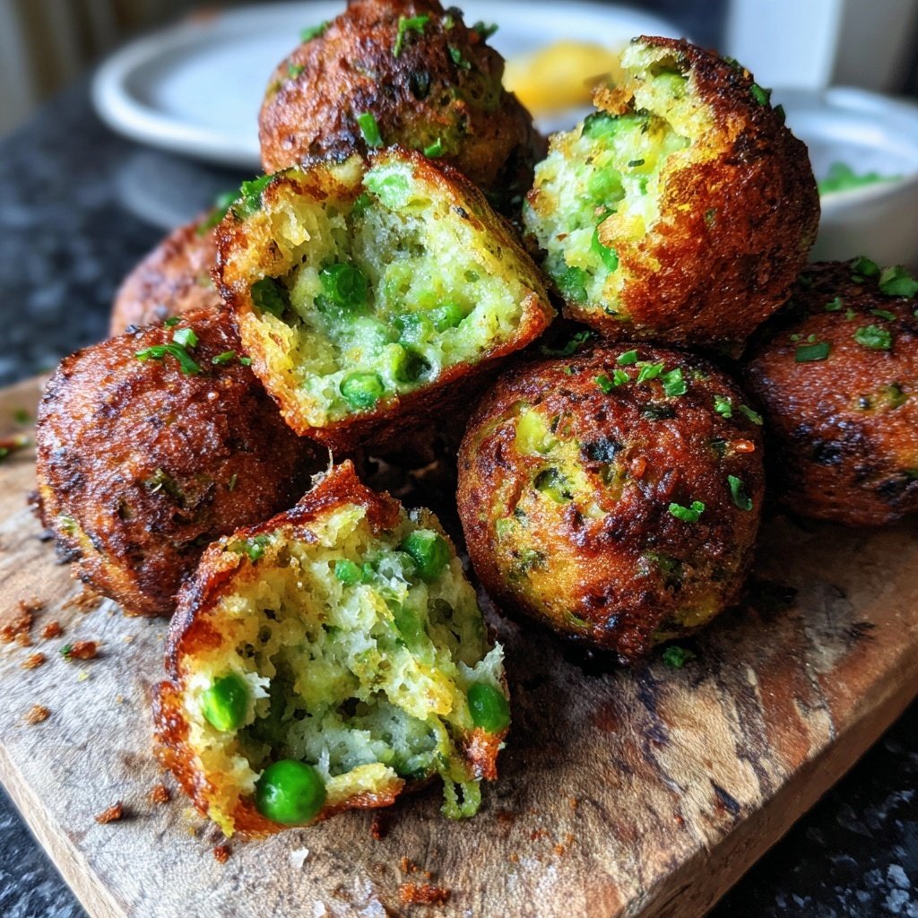 Pea Mint Fritter Bites