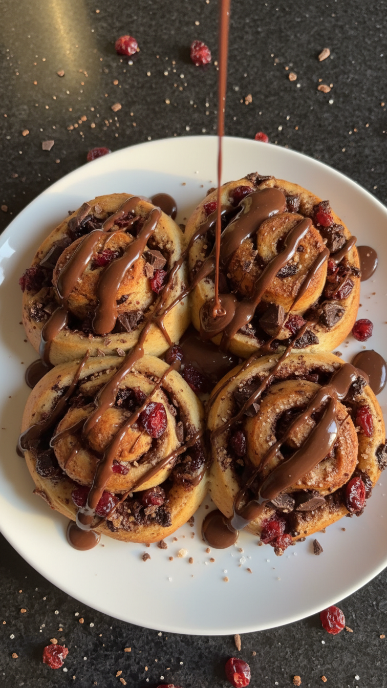 Melting Chocolate-Cranberry Rolls