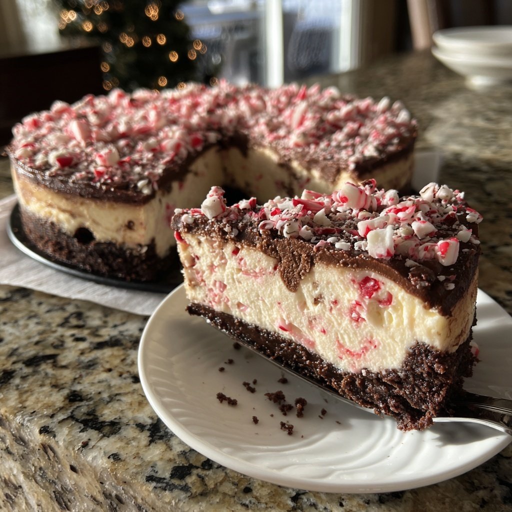 Peppermint Cheesecake with Chocolate Crust
