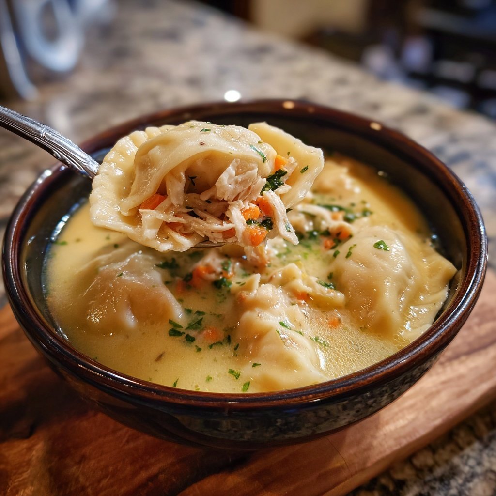 Chicken Dumplings Creamy Broth Hearty