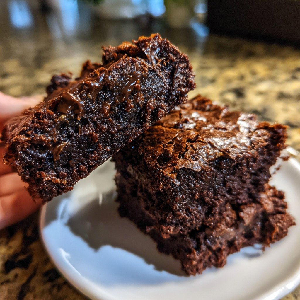 Sourdough Discard Brownies with Hazelnut Spread