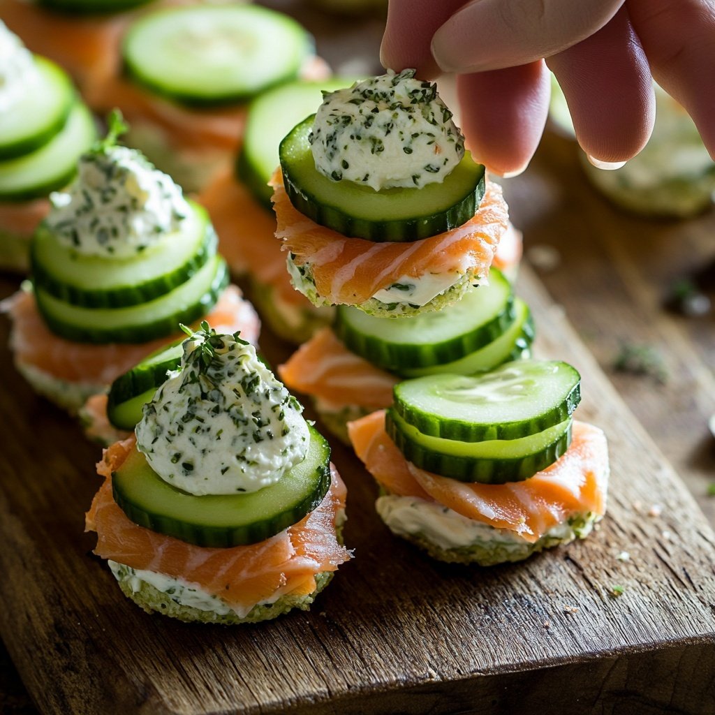 Smoked Salmon Cucumber Canapés