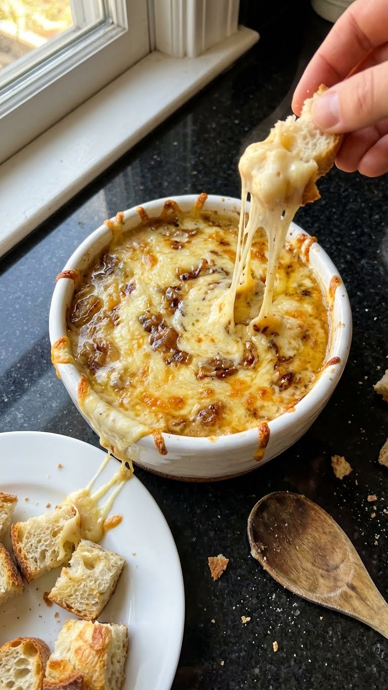 Cheesy Gruyere and Onion Fondue