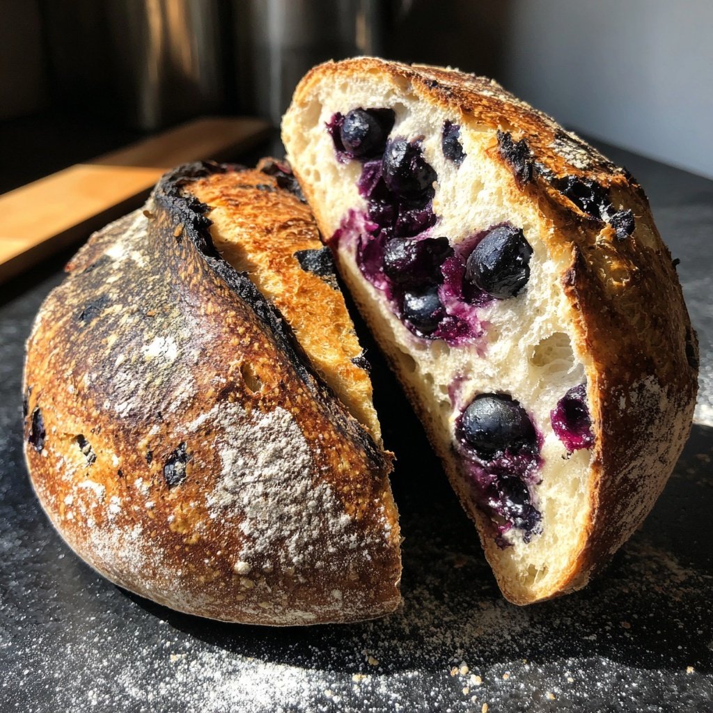 Lemon Blueberry Sourdough with Maple Syrup