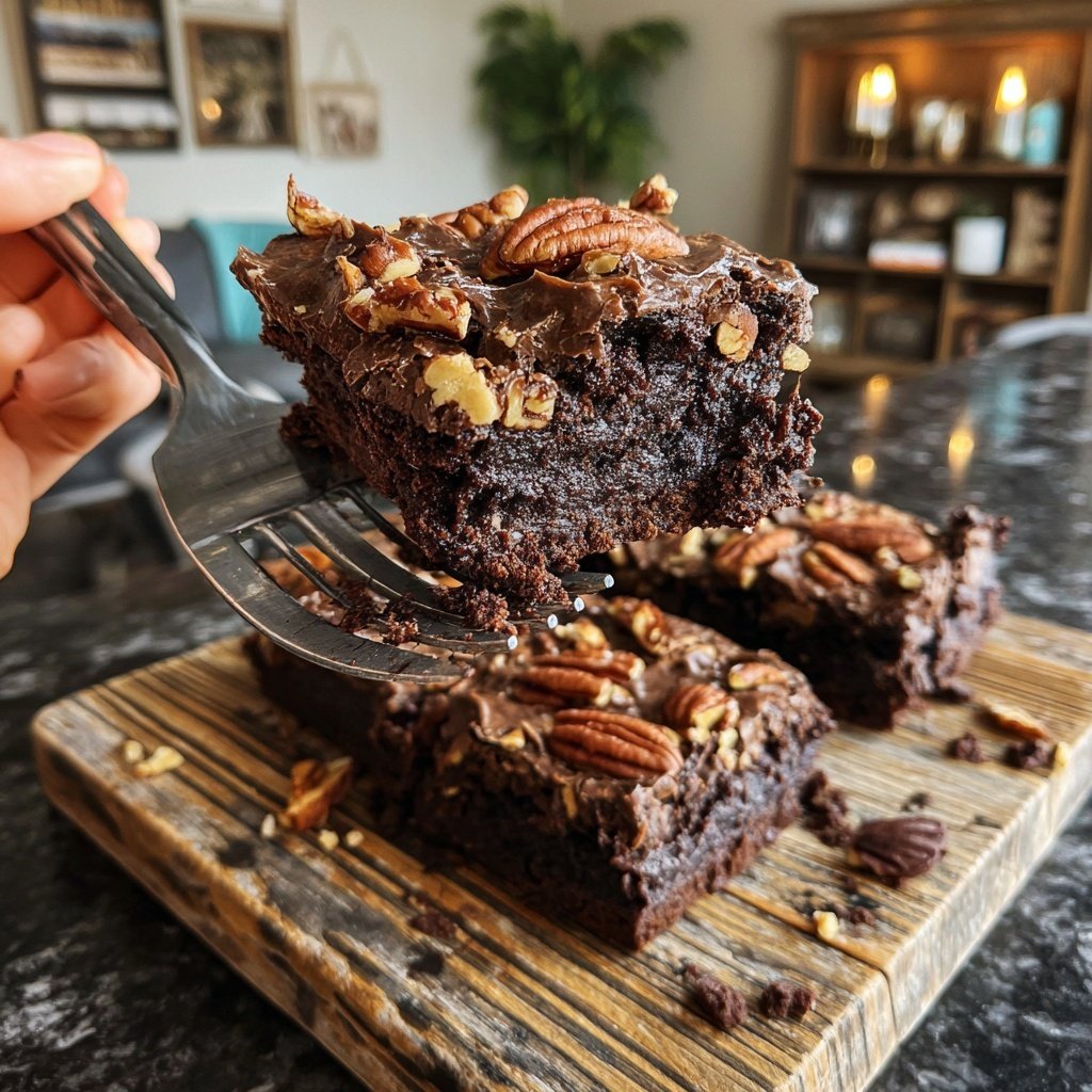 Sourdough Discard Brownies with Pecan Topping