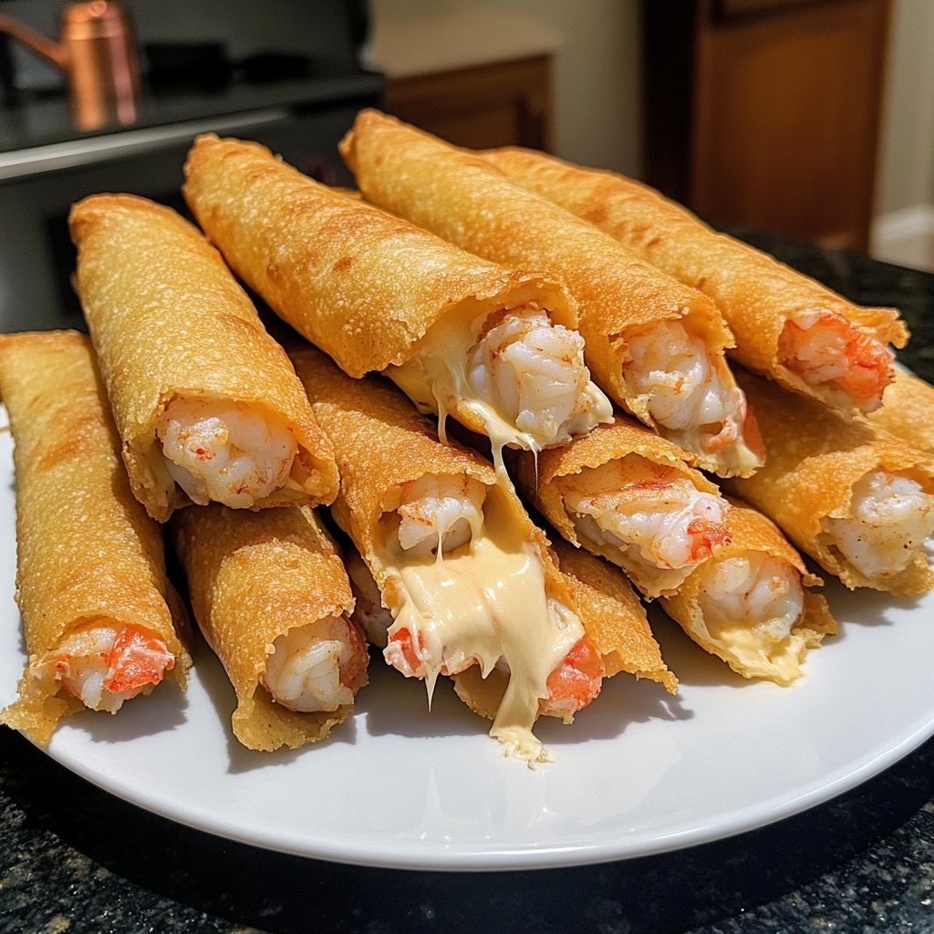 Crispy Crab And Shrimp Queso Taquitos