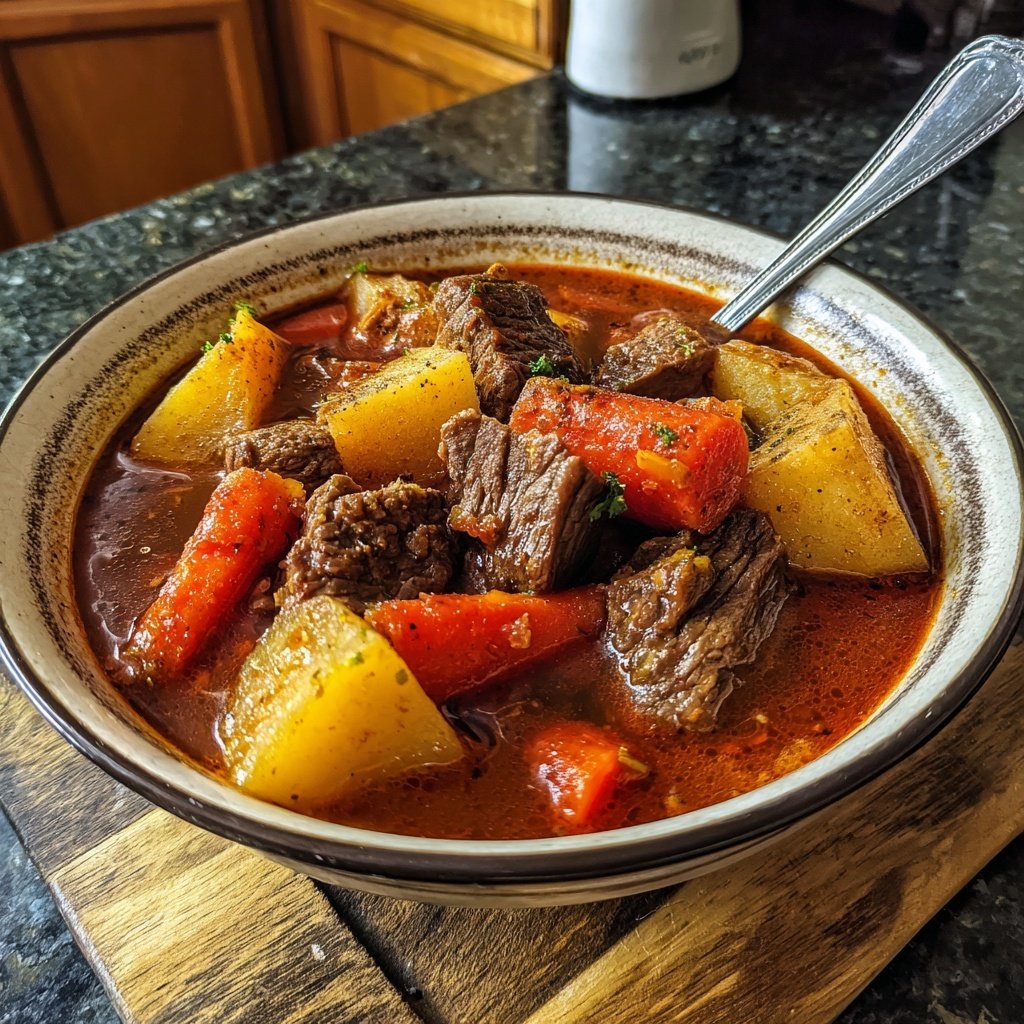 Slow Cooker Beef Stew Rich Broth