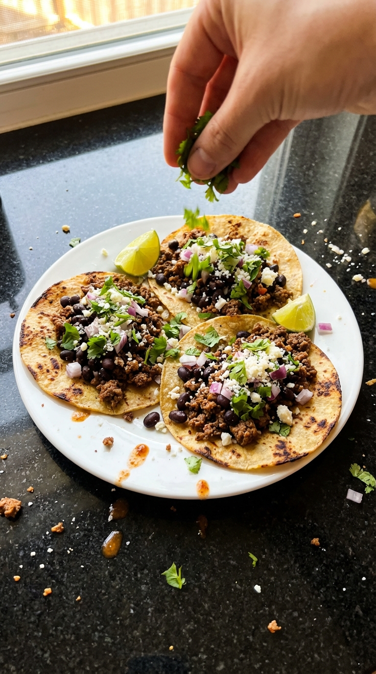 Zesty Beef and Black Bean Tacos