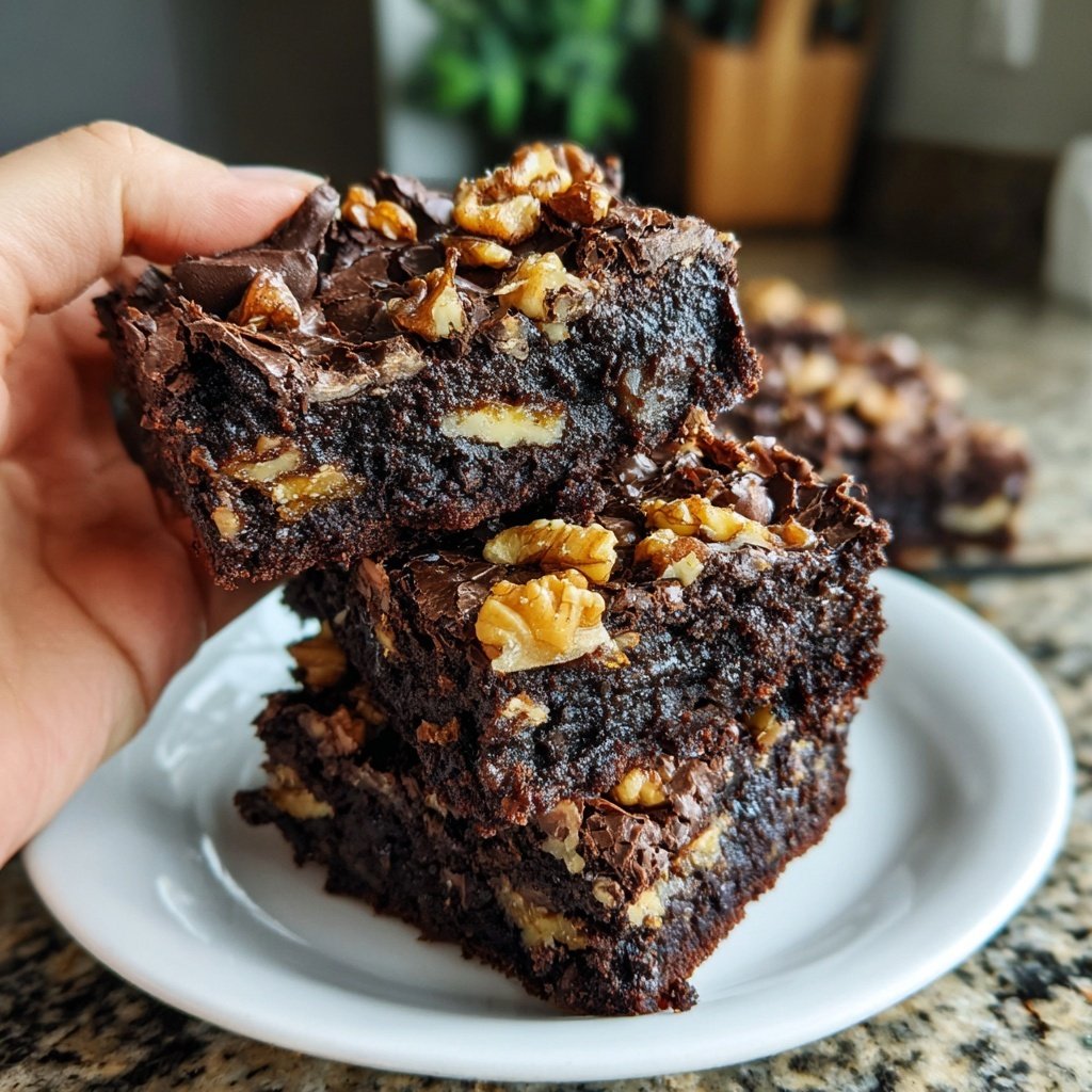 Sourdough Discard Brownies with Walnut Crunch