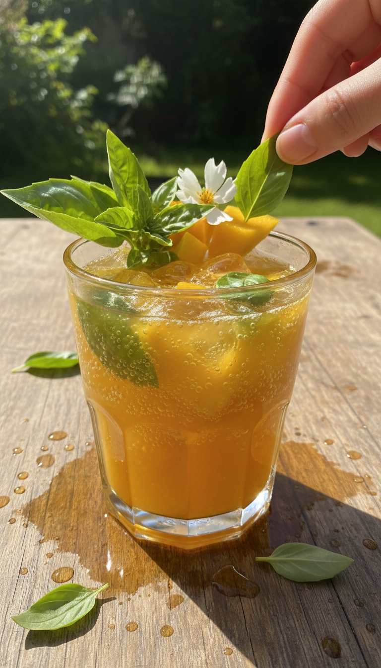 Mango Basil Sparkler