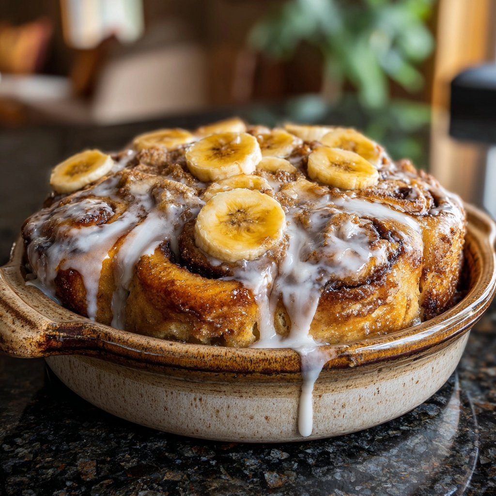 Banana Cinnamon Roll Casserole