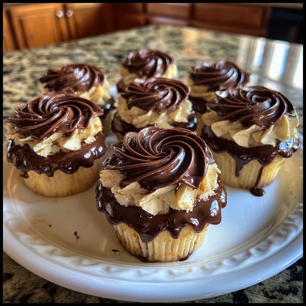 Chocolate-Dipped Flower Cupcakes