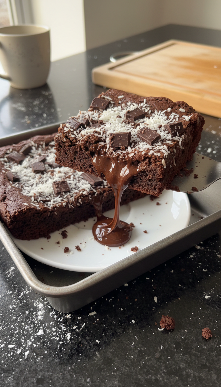 Coconut Chocolate Sourdough Brownie