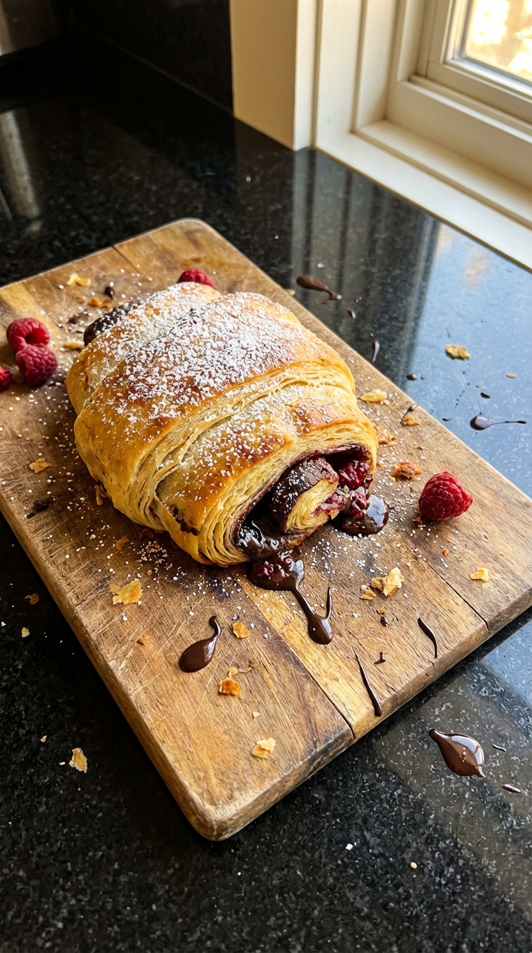 Chocolate Raspberry Croissant Roll