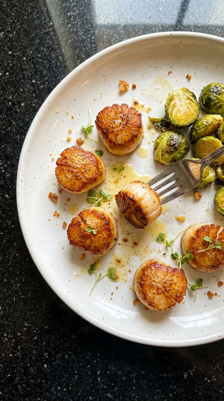 Seared Scallops with Brussel Sprouts