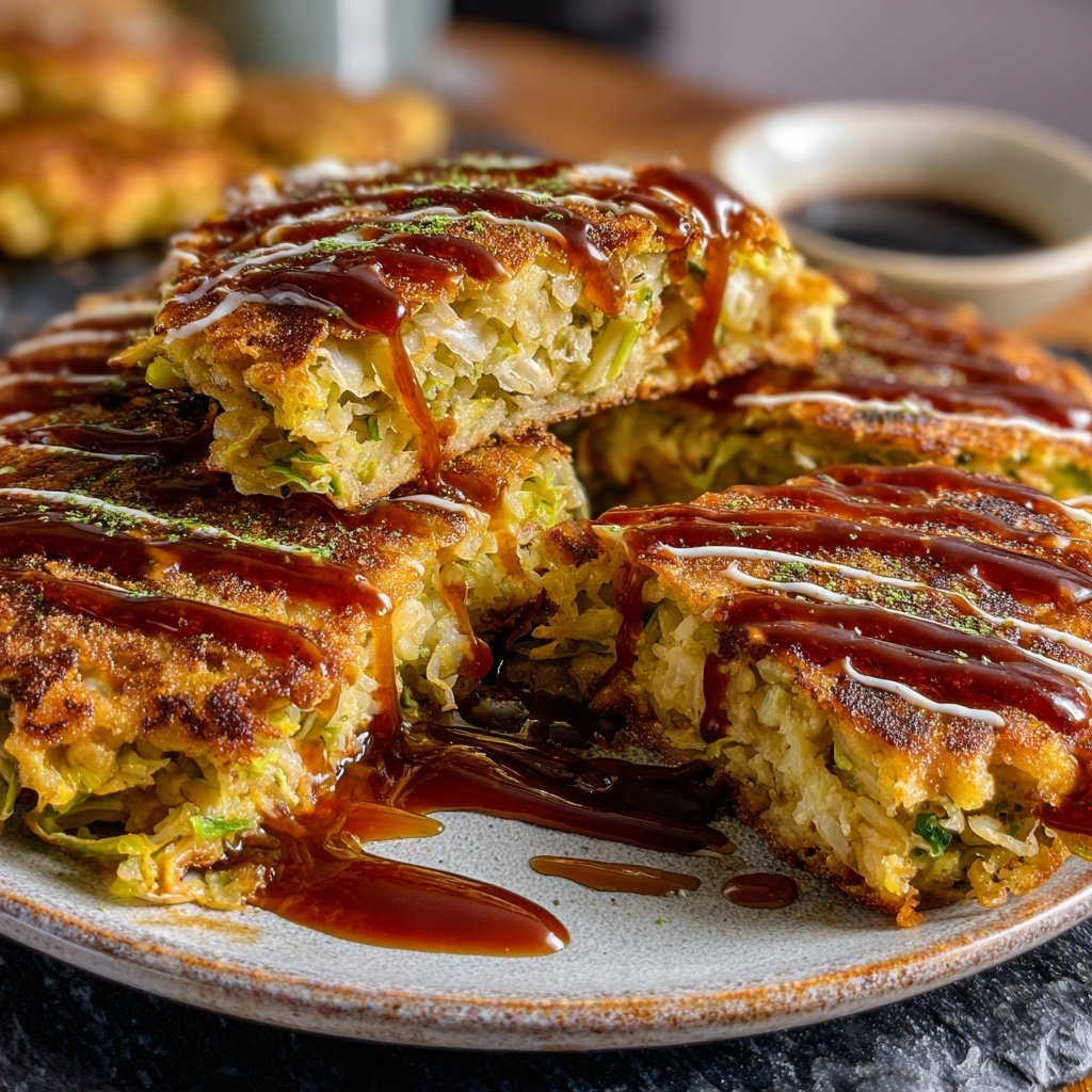 Okonomiyaki Japanese Cabbage Pancakes