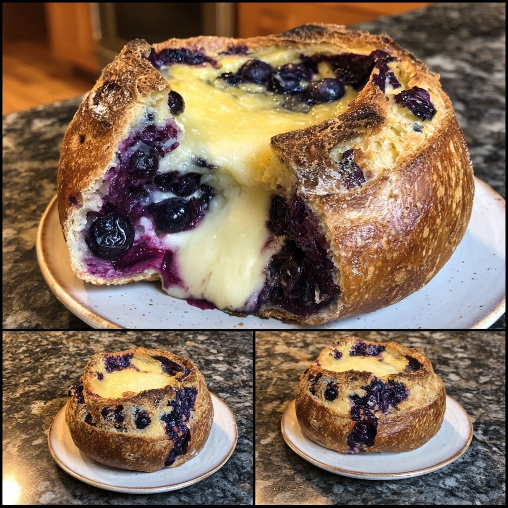 Lemon Blueberry Sourdough with Custard Center